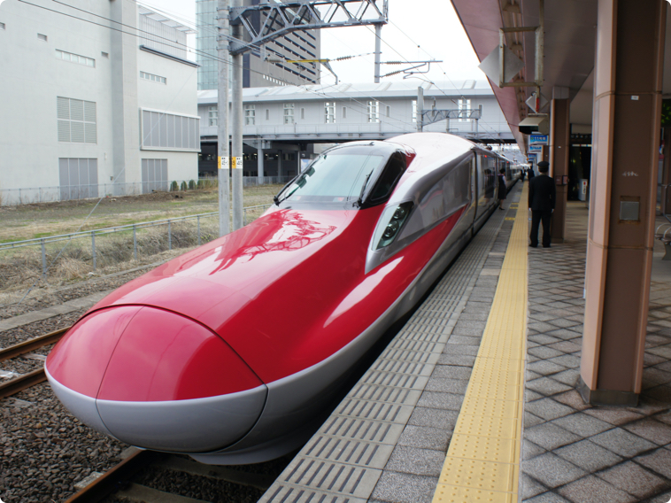 Shinkansen on a station